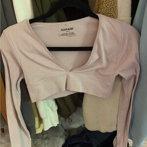 Garage Women's Light Pink Ribbed Crop Top